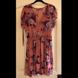 Blue Rain rose floral dress